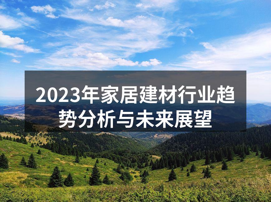 2023年家居建材行业趋势分析与未来展望
